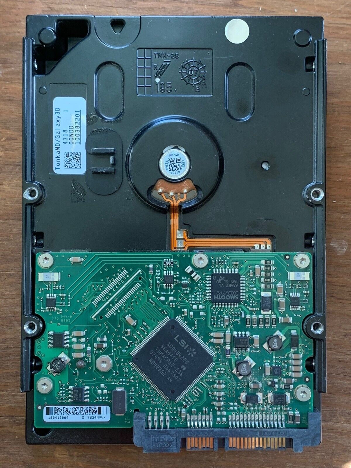 ST3500630AS – 100419004 Rev C – S/N: 9QG96KH8 – P/N: 9BJ146-044 – F/W: 3.BTH – Site: TK – Date: 08367 – 500GB – 3.5" – SATA