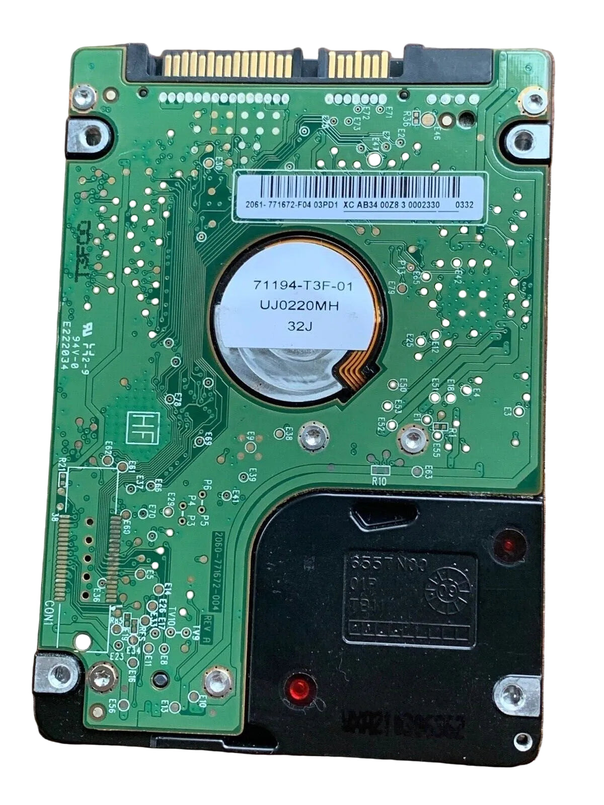 WD6400BPVT-00HXZT0 – 2060-771672-004 Rev A – HHCVJHBB – 71194-T3F-01 UJ0220MH 32J – Date: 28 FEB 2010 – 640GB – 2.5" – SATA