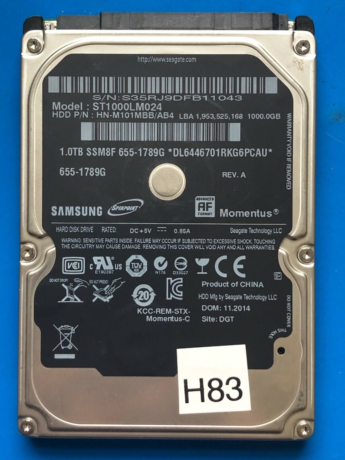 ST1000LM024 – 1TB – 2.5" – SATA