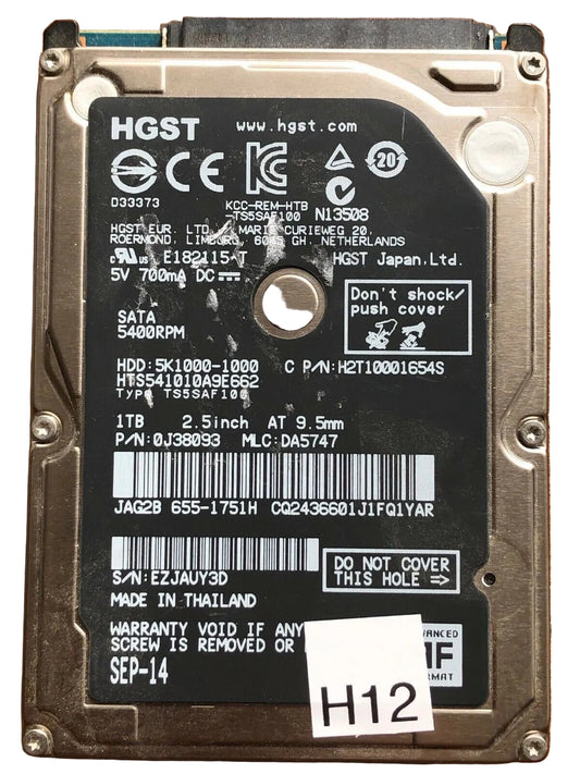 HTS541010A9E662 – 0J24275 DA5092 – HDD:5K1000-1000 – TS5SAF100 – DA5747 – P/N: 0J38093 – 1TB – 2.5" – SATA