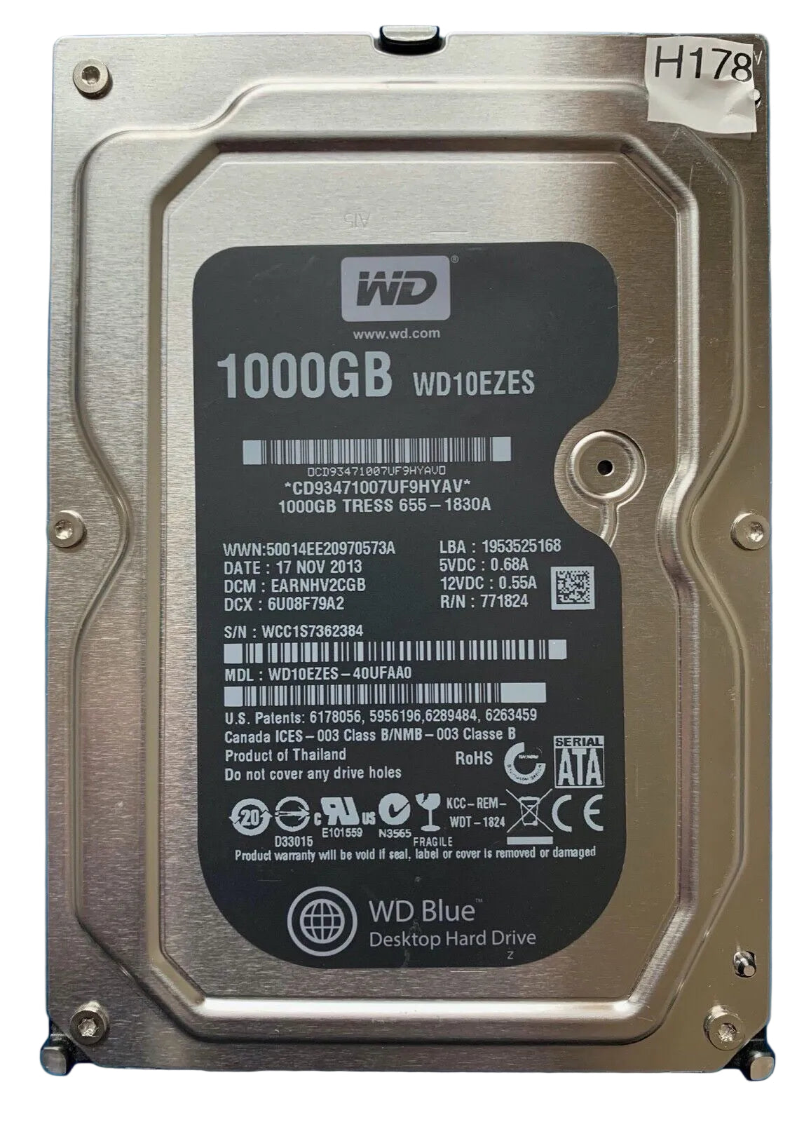WD10EZES-40UFAA0 – 2060-771824-006 REV A – EARNHV2CGB – 1TB – 3.5" – SATA