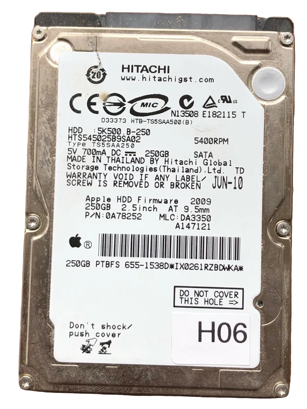 HTS545025B9SA02 – 0A58758 DA2740-  0A78252 – DA3350 – 250GB – 2.5" – SATA