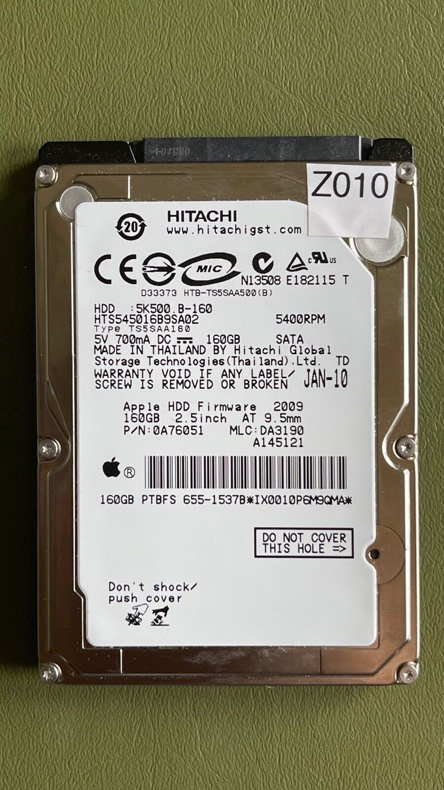 HTS545016B9SA02 – 0A58758 DA2740C - 0A59750 – 0A76051 – DA3190 – 160GB – 2.5" – SATA