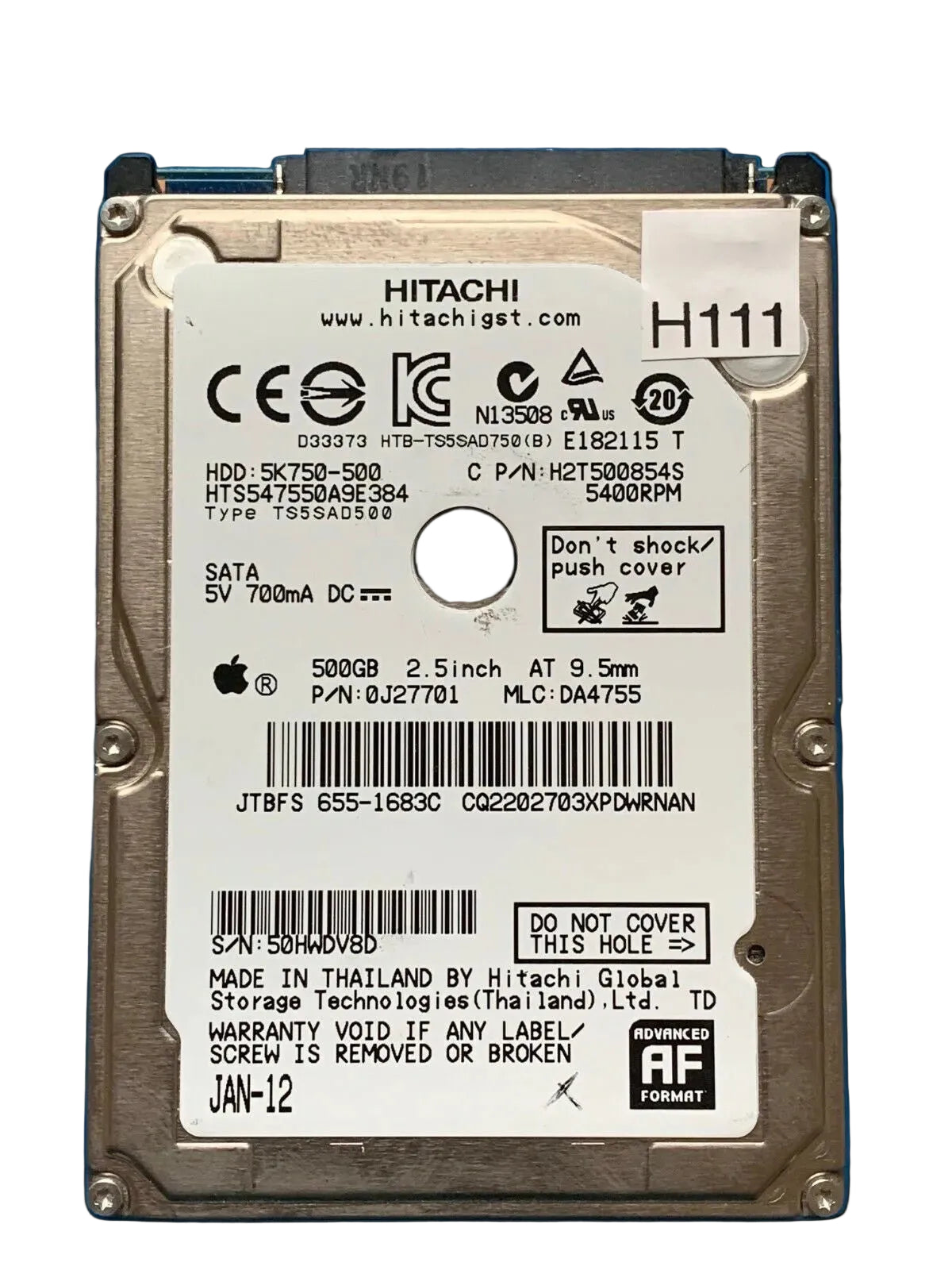 HTS547550A9E384 – 0J11459 DA4726 – 0J27701 – DA4755 – 500GB – 2.5" – SATA