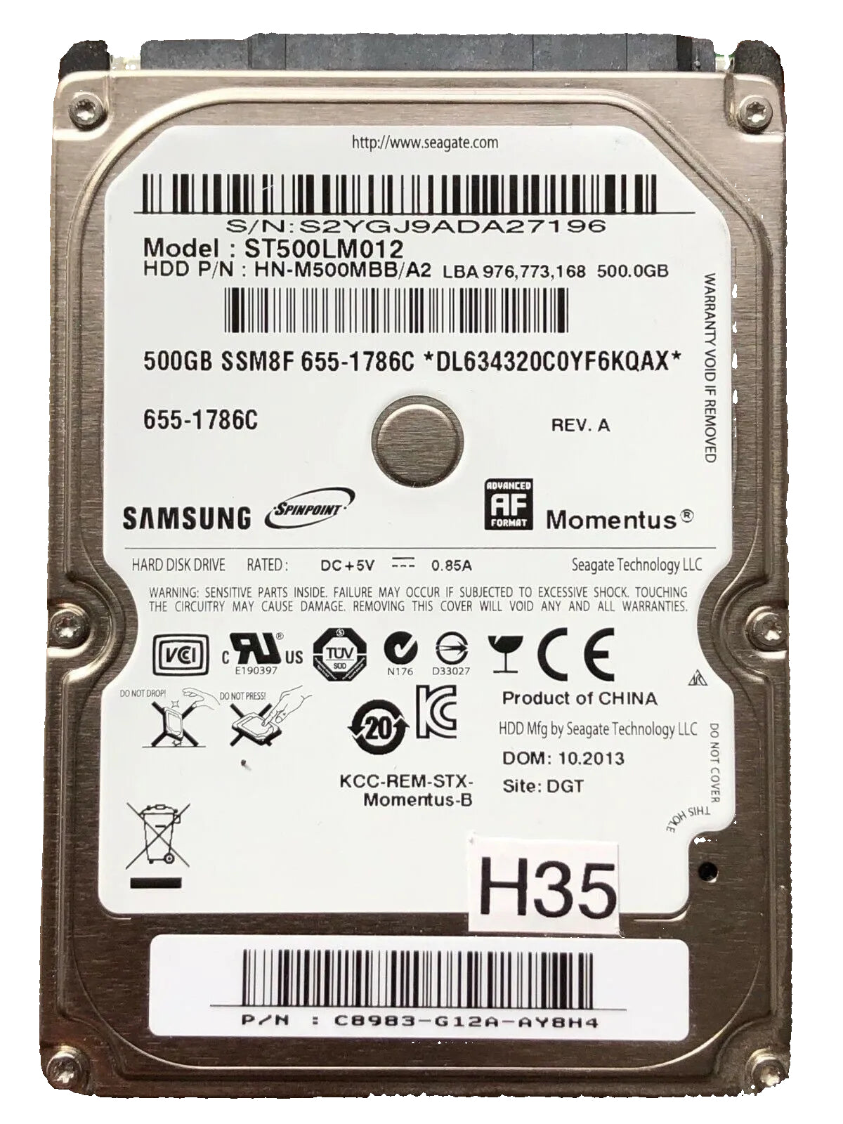 ST500LM012 – 500GB – 2.5" – SATA