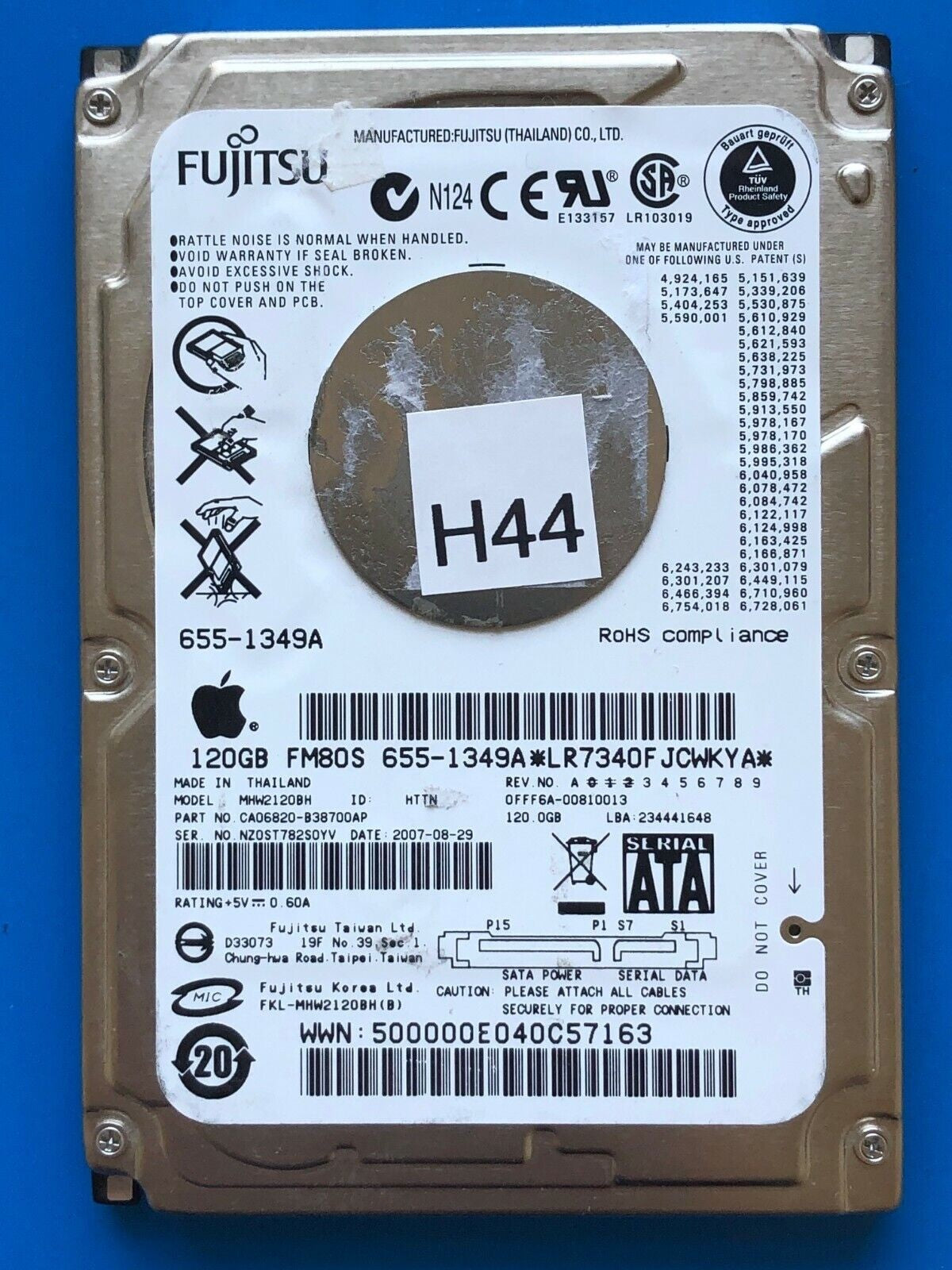 MHW2120BH – CA26343-B84204BA – CA06820-B38700AP – 120GB – 2.5" – SATA