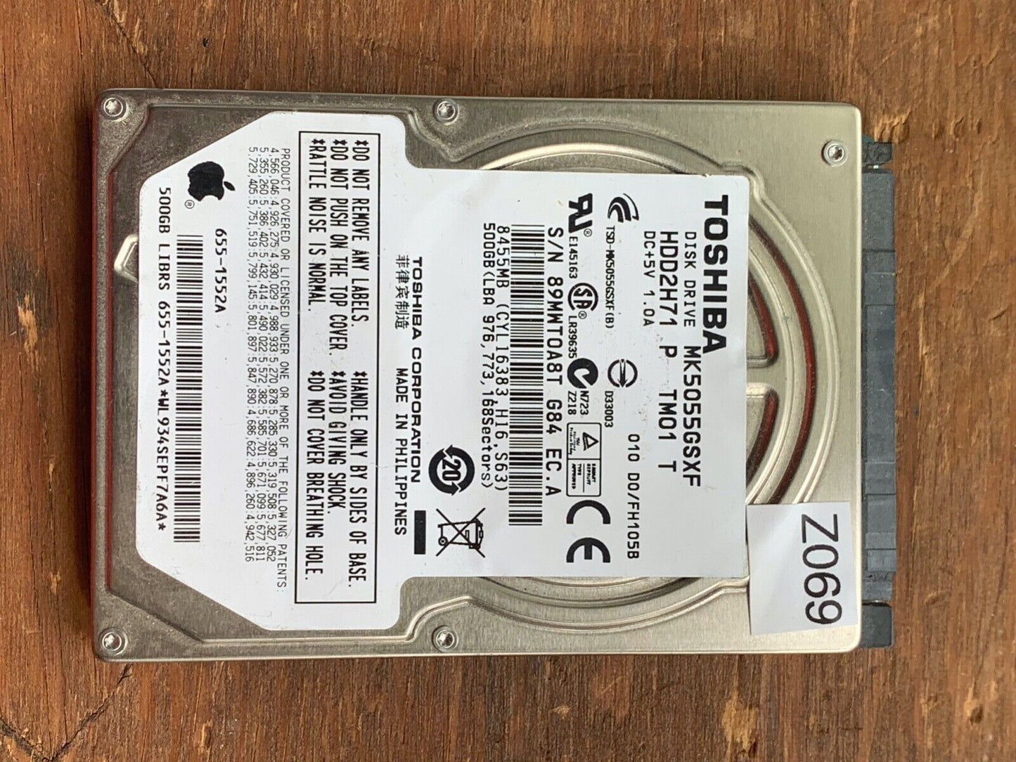 MK5055GSXF – G002439-0A – HDD2H71 – 500GB – 2.5" – SATA