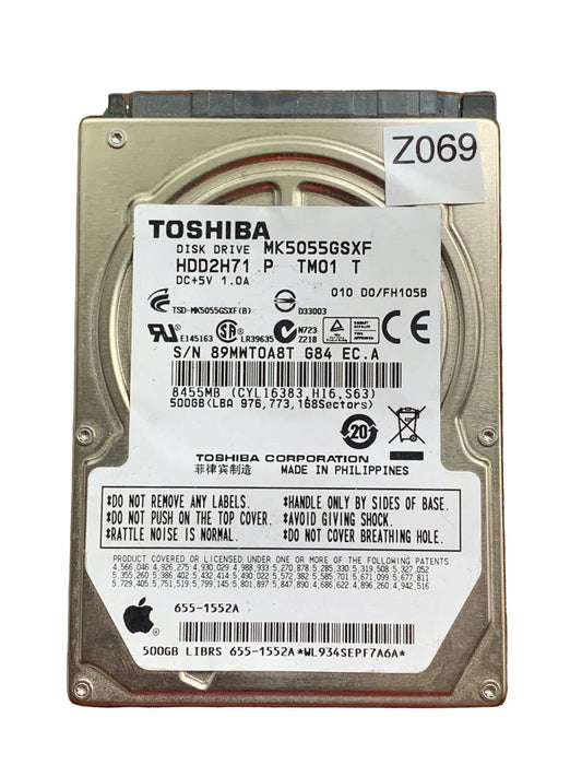 MK5055GSXF – G002439-0A – HDD2H71 – 500GB – 2.5" – SATA