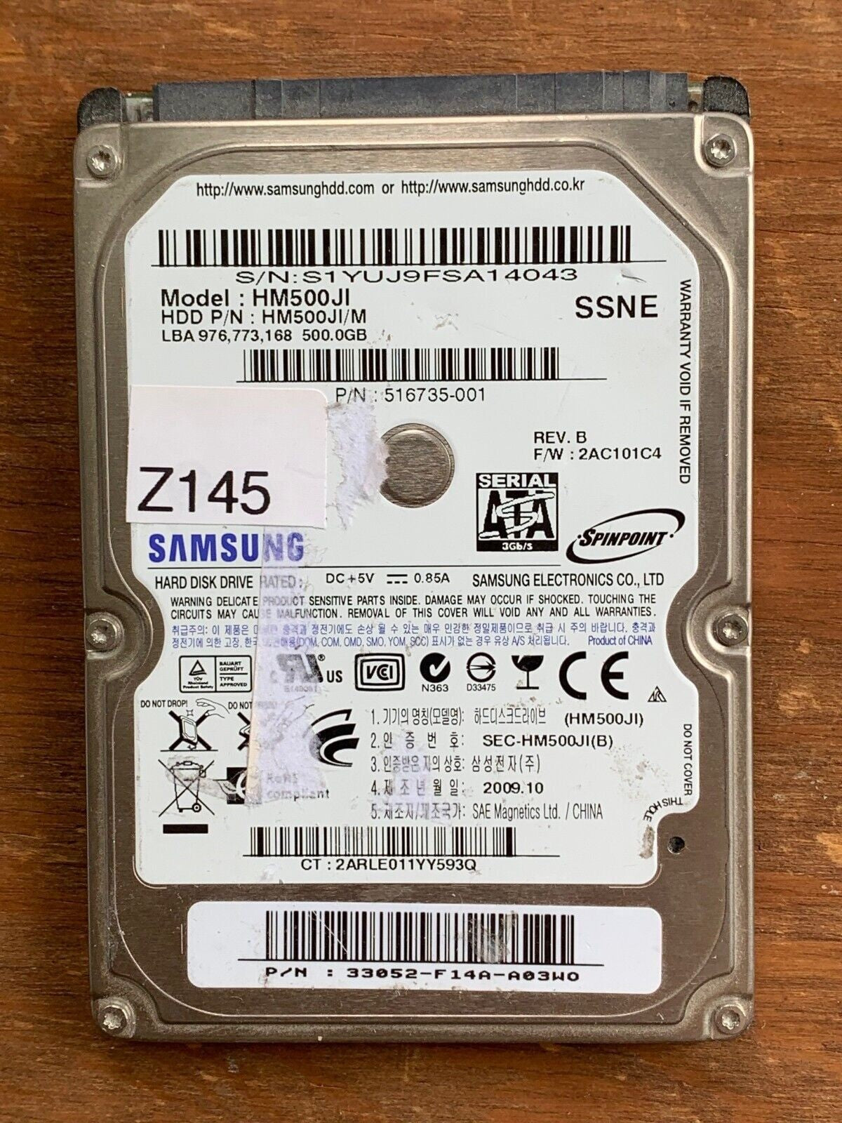 HM500JI – 500GB – 2.5" – SATA