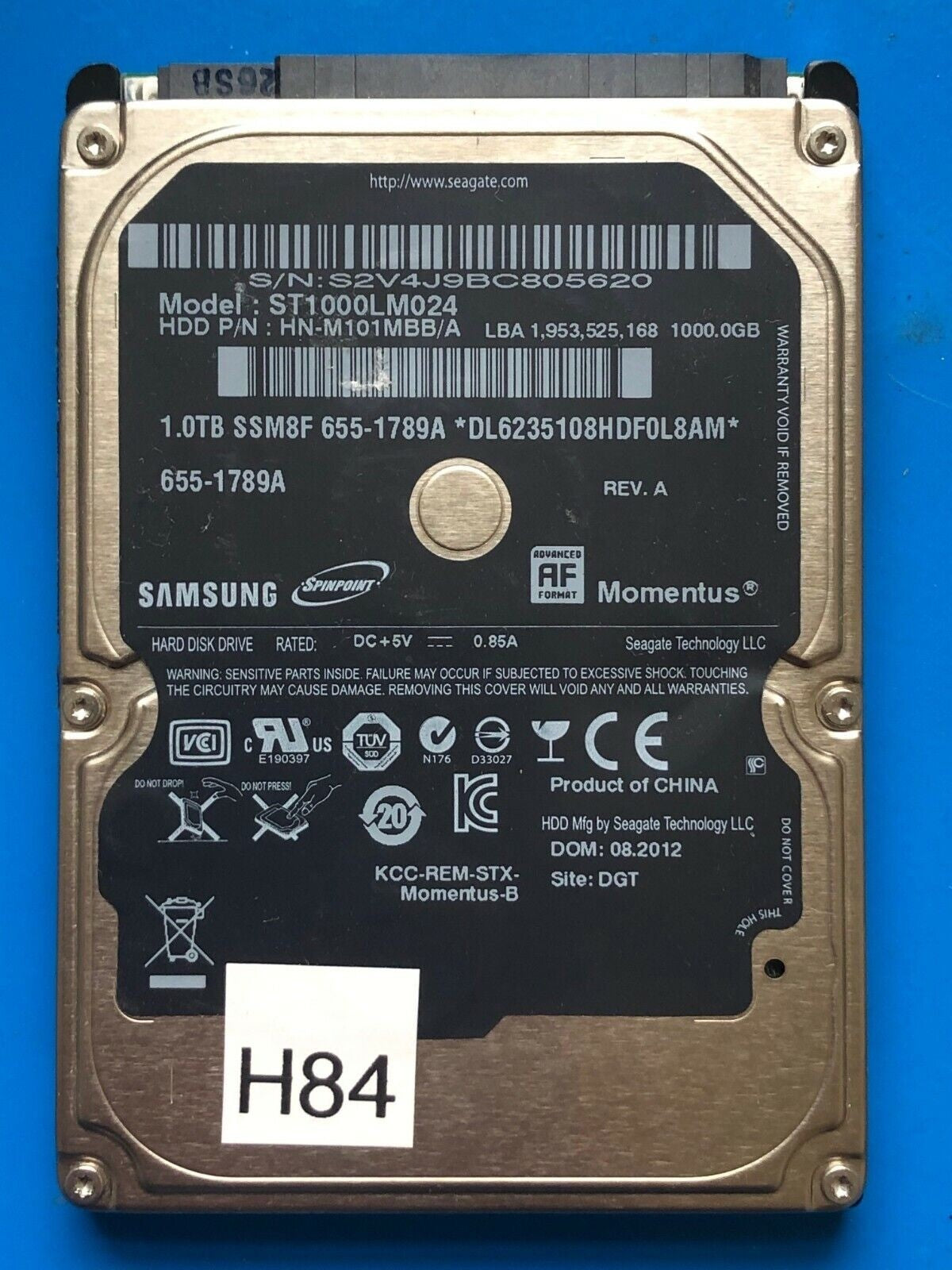 ST1000LM024 – 1RS101-501 – 1TB – 2.5" – SATA