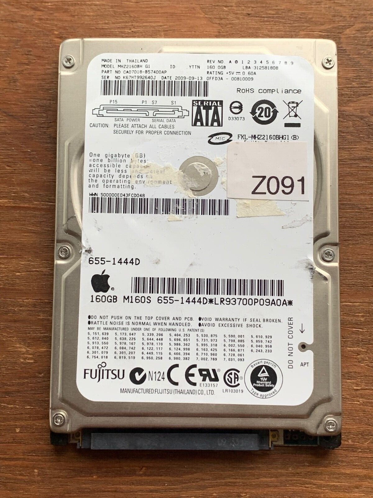 MHZ2160BH – CA21344-B65X – CA07018-B57400AP – 160GB – 2.5" – SATA