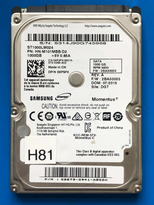 ST1000LM024 – 2BA30003 – 1TB – 2.5" – SATA