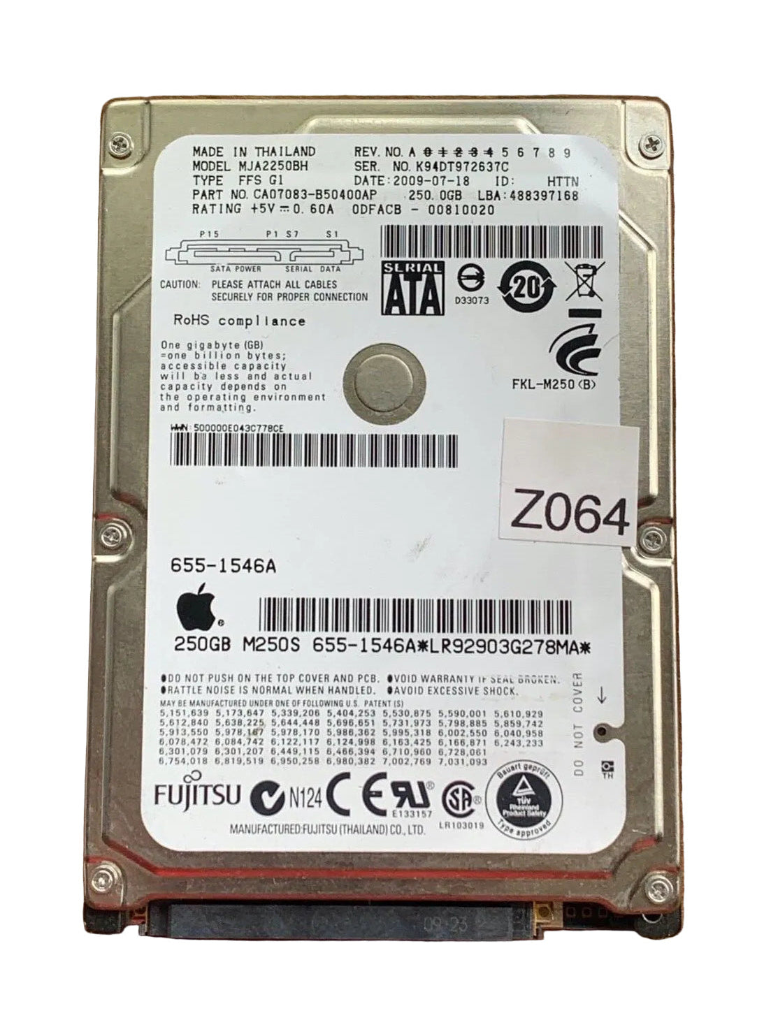 MJA2550BH – CA07018-B50400P – 80 GB – 2.5" – SATA