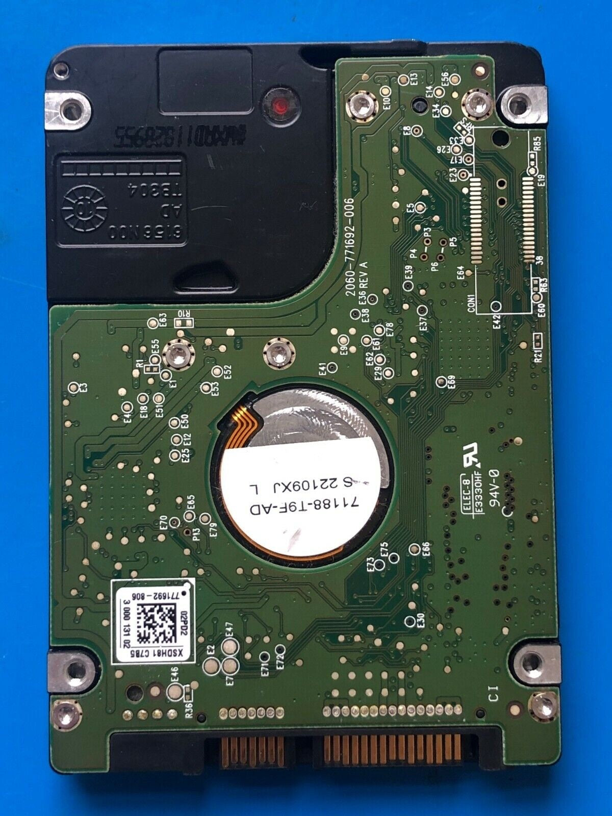 WD1600BEKT-00PVMT0 – 2060-771692-006 Rev A – HHCTJHB – 71188-T9F-AD S 22109XJ L – Date: 07 FEB 2012 – 160GB – 2.5" – SATA