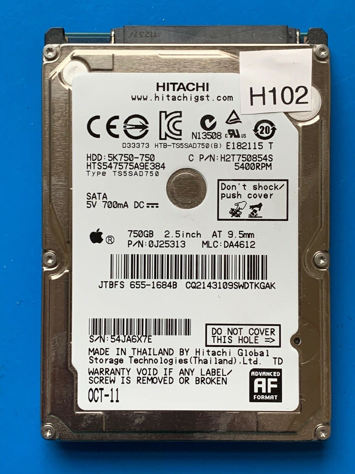 HTS547575A9E384 – 0J11459 DA3744 - 0J25313 – DA4612 – 750GB – 2.5" – SATA