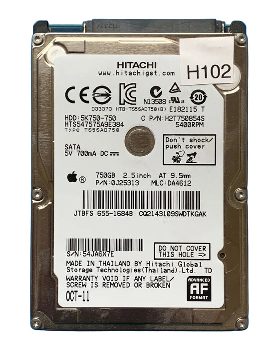 HTS547575A9E384 – 0J11459 DA3744 - 0J25313 – DA4612 – 750GB – 2.5" – SATA