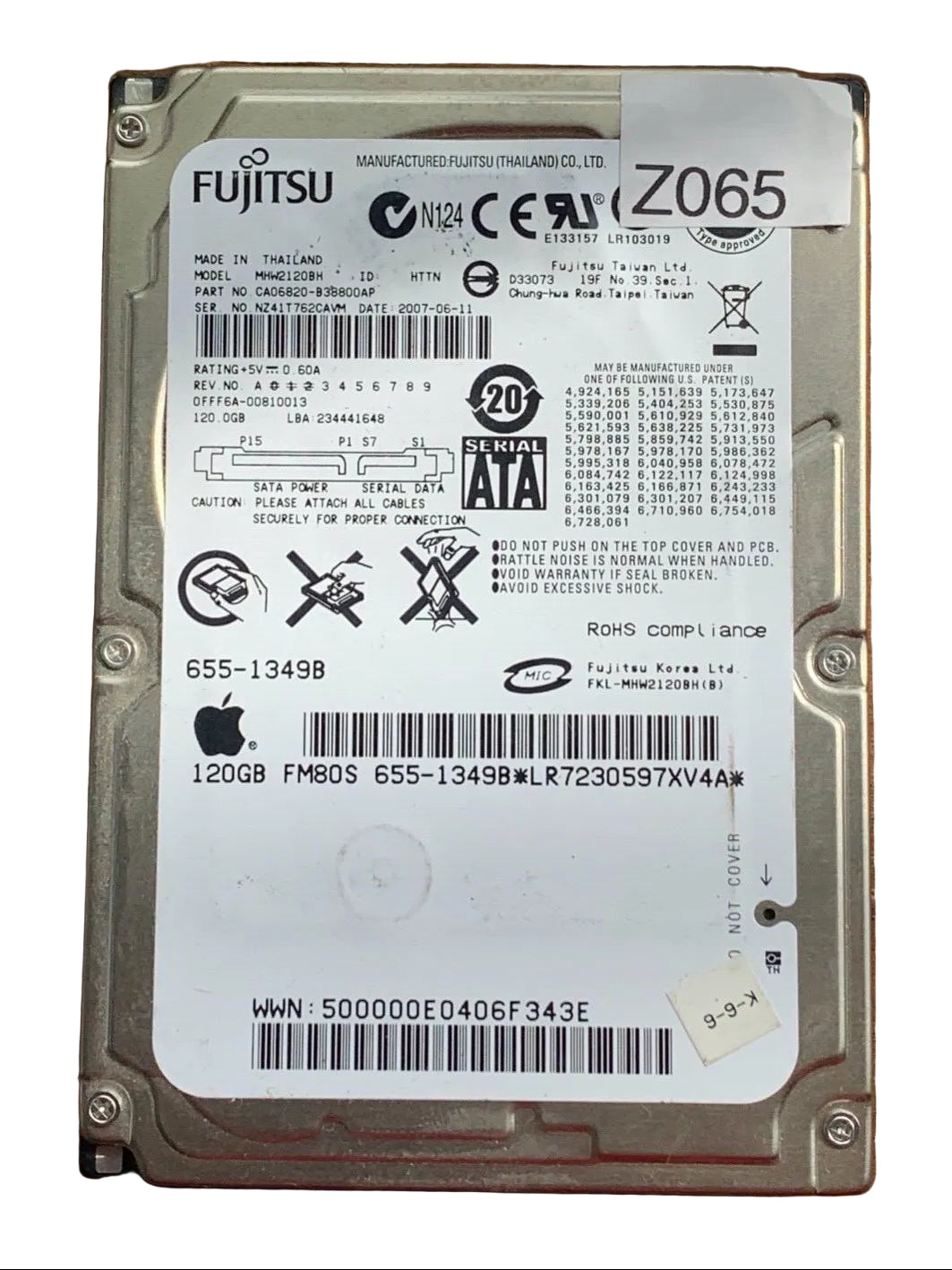 MHW2120BH – CA26343-B84204BA – CA06557-B20900DL – 120GB – 2.5"