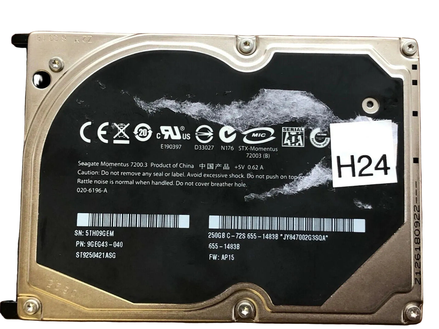 ST9250421ASG – 100513573 REV B – 5TH09GEM - 9EG143-040 – 250GB – 2.5" – SATA