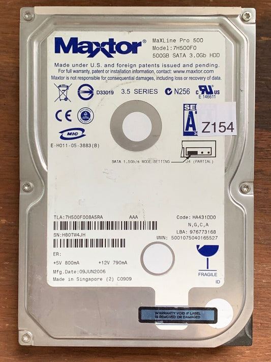 7H500F0 – 100301103 – N,G,C,A – 500GB – 3.5" – SATA