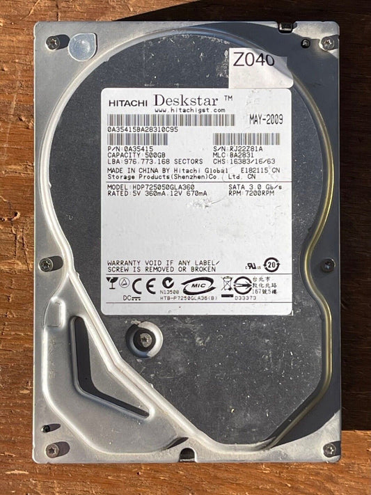 HDP725050GLA360 – DA29778 BA2798 – 0A35415 – BA2831 – 500GB – 3.5" – SATA