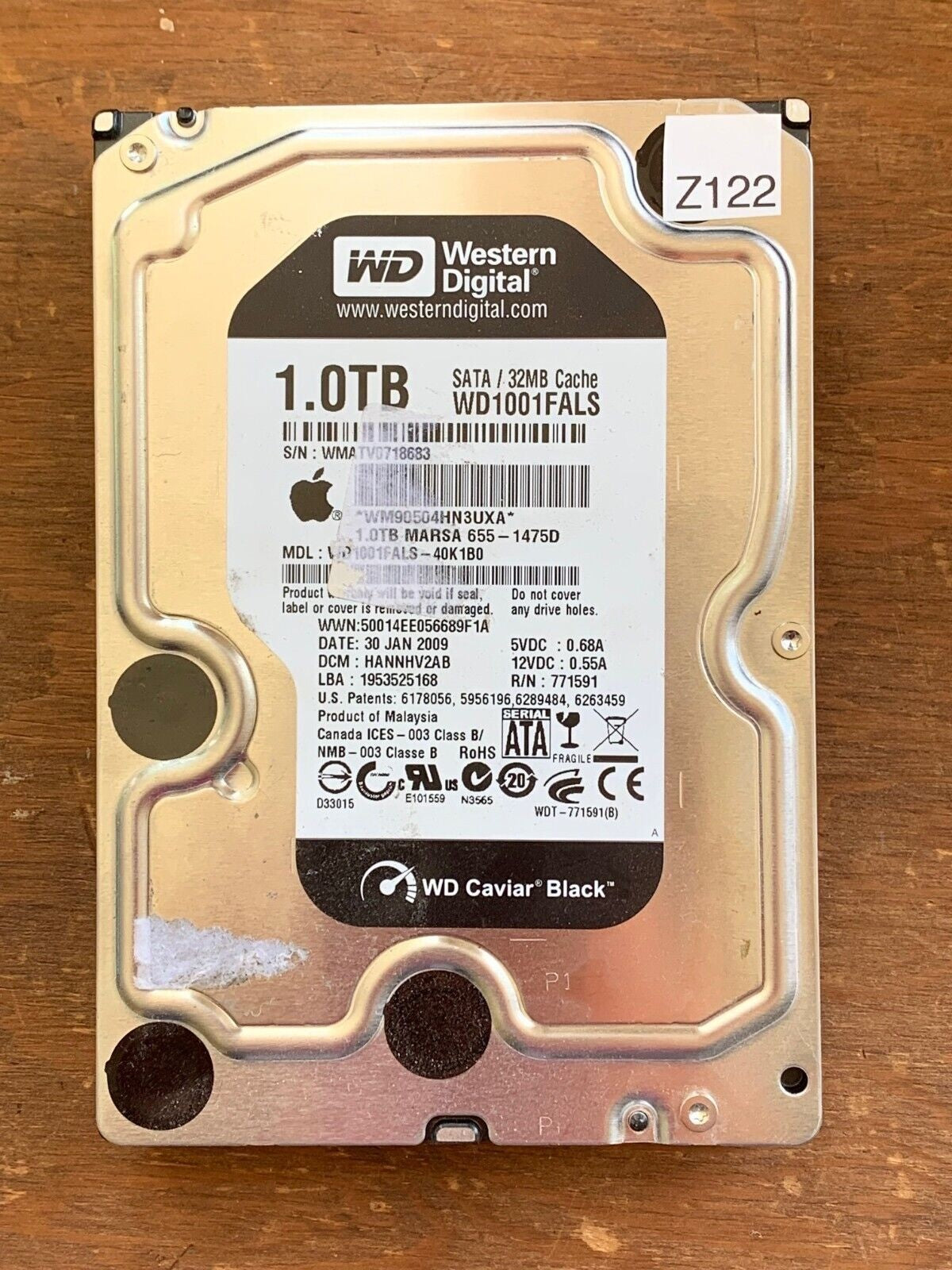 WD1001FALS-40K1B0 – 2060-771591-000 REV A – HANNHV2AB – 1138 RSHAD CT0118 CH – 1TB – 3.5" – SATA
