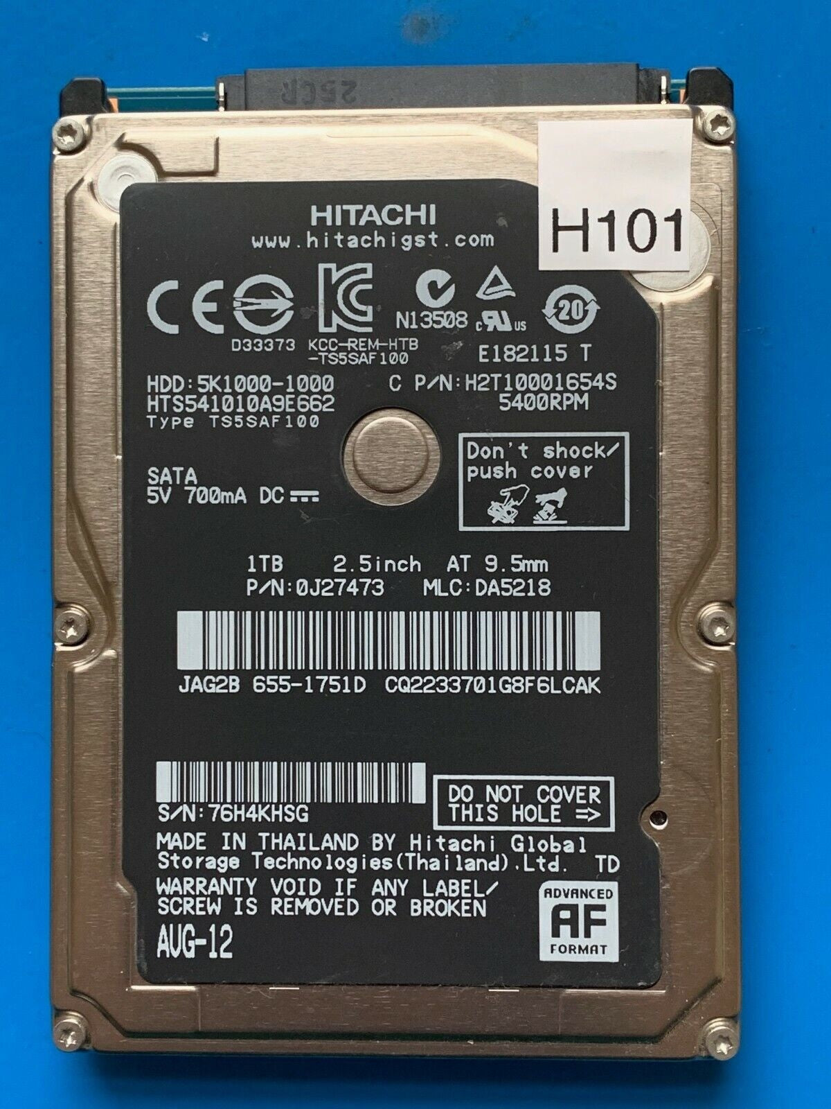 HTS541010A9E662 – 0J24275 DA5029 – 0J27473 – DA5218 – 1TB – 2.5" – SATA