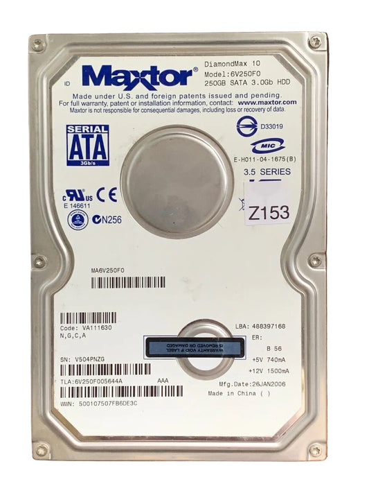 6V250F0 – 302136100 – N,G,C,A – 250GB – 3.5" – SATA