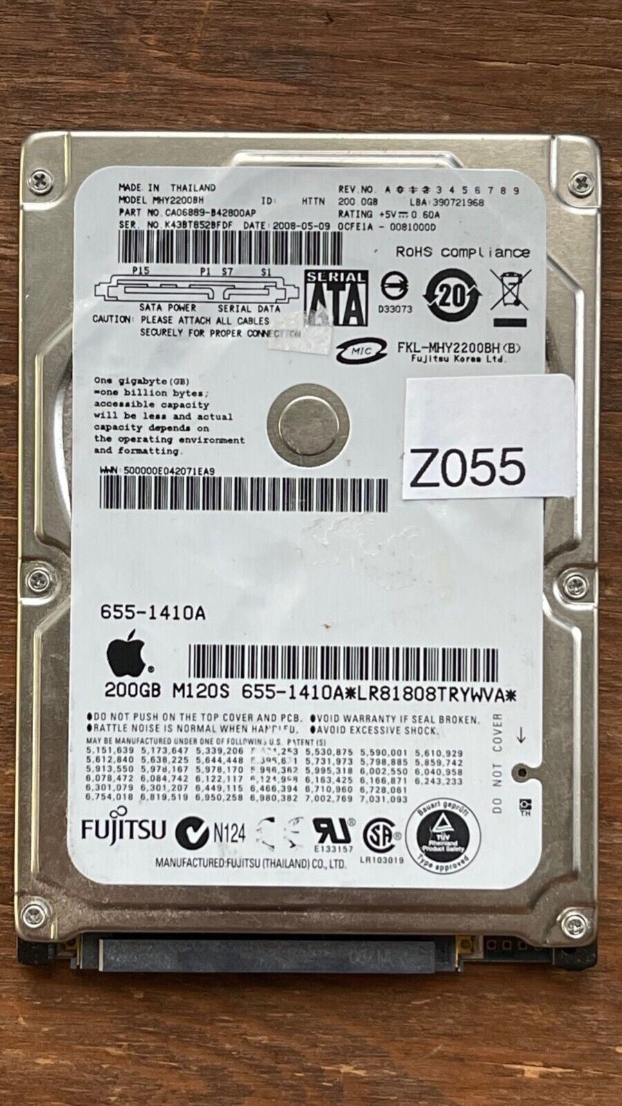 MHY2200BH – CA26344-B32104BA – CA06889-B42800AP – 200 GB – 2.5" – SATA