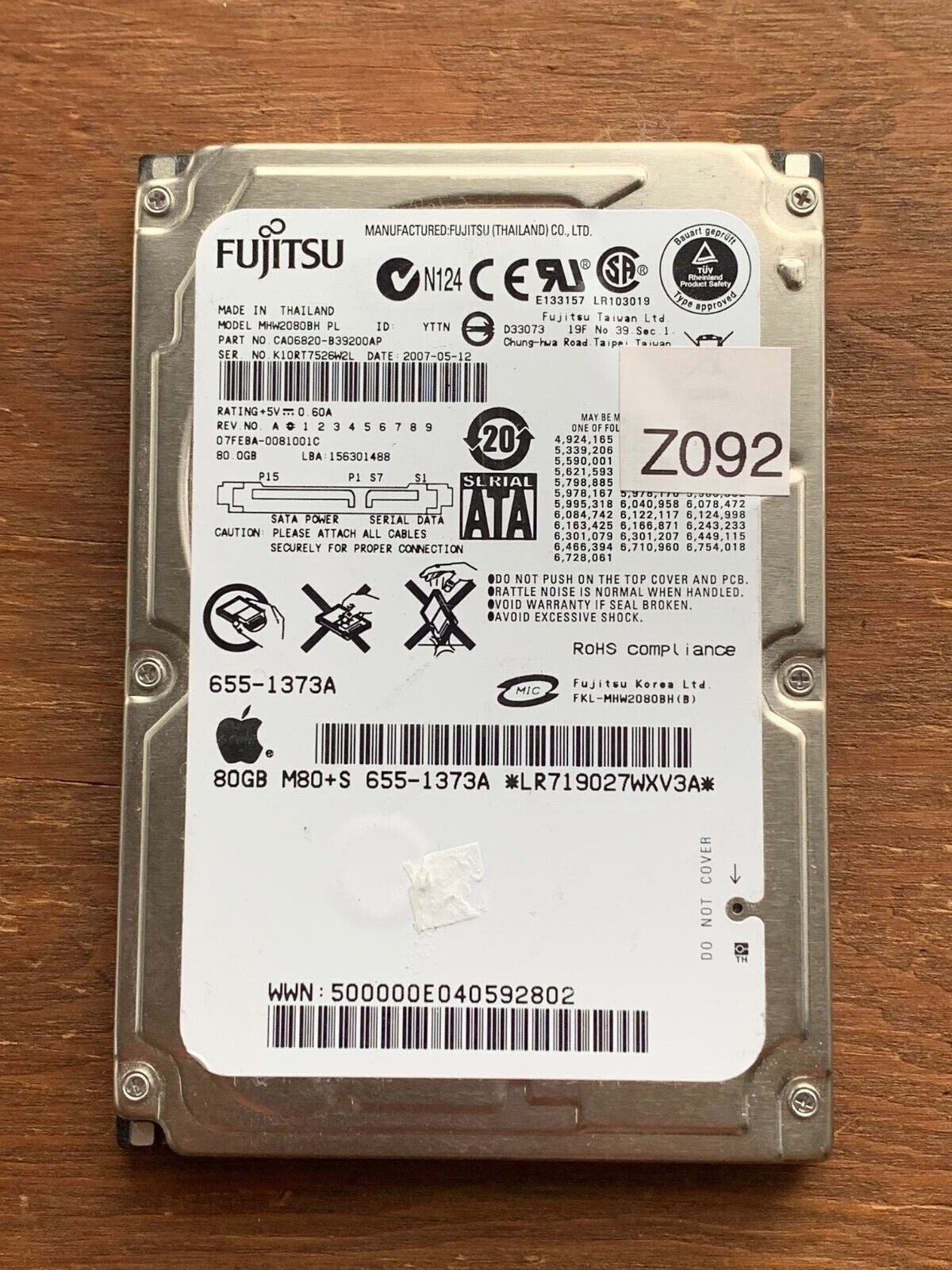 MHW2080BH – CA26343-B84304BA – CA06820-B39200AP – 80GB – 2.5" – SATA