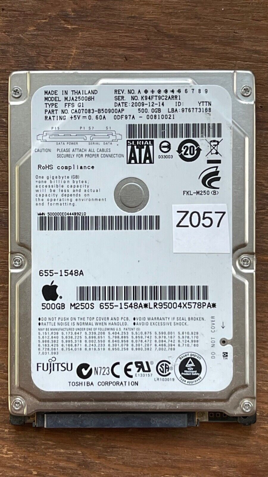 MJA2500BH – CA07083-B50900AP – 500.0GB – 2.5" – SATA