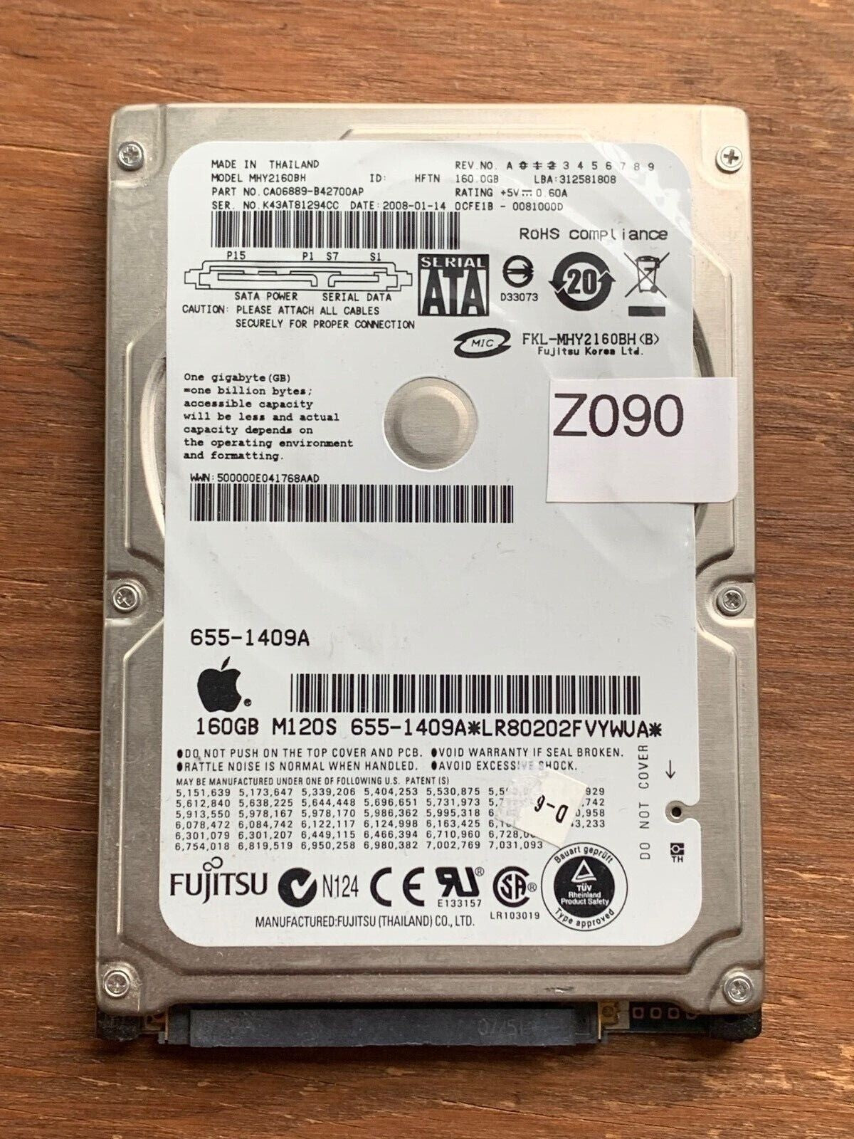 MHY2160BH – CA26344-B32104BA – CA06889-B42700AP – 160GB – 2.5" – SATA