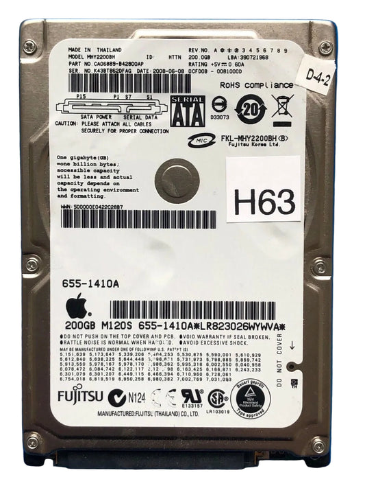 MHY2200BH – CA26344-B32104BA – CA06889-B42600AP – 200.0GB – 2.5" – SATA