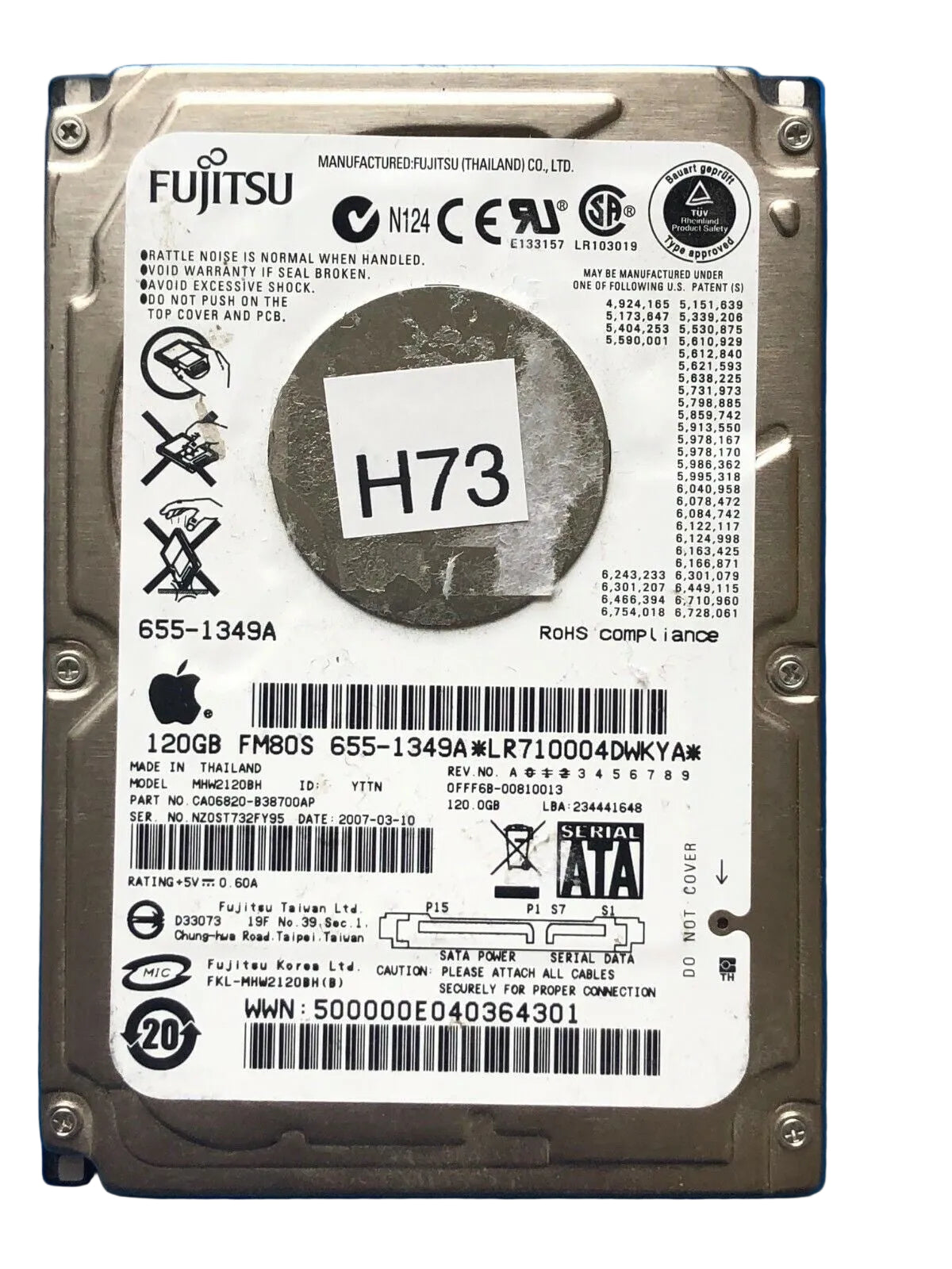 MHW2120BH – CA26343-B84204BA – CA06820-B38700AP – 120GB – 2.5" – SATA