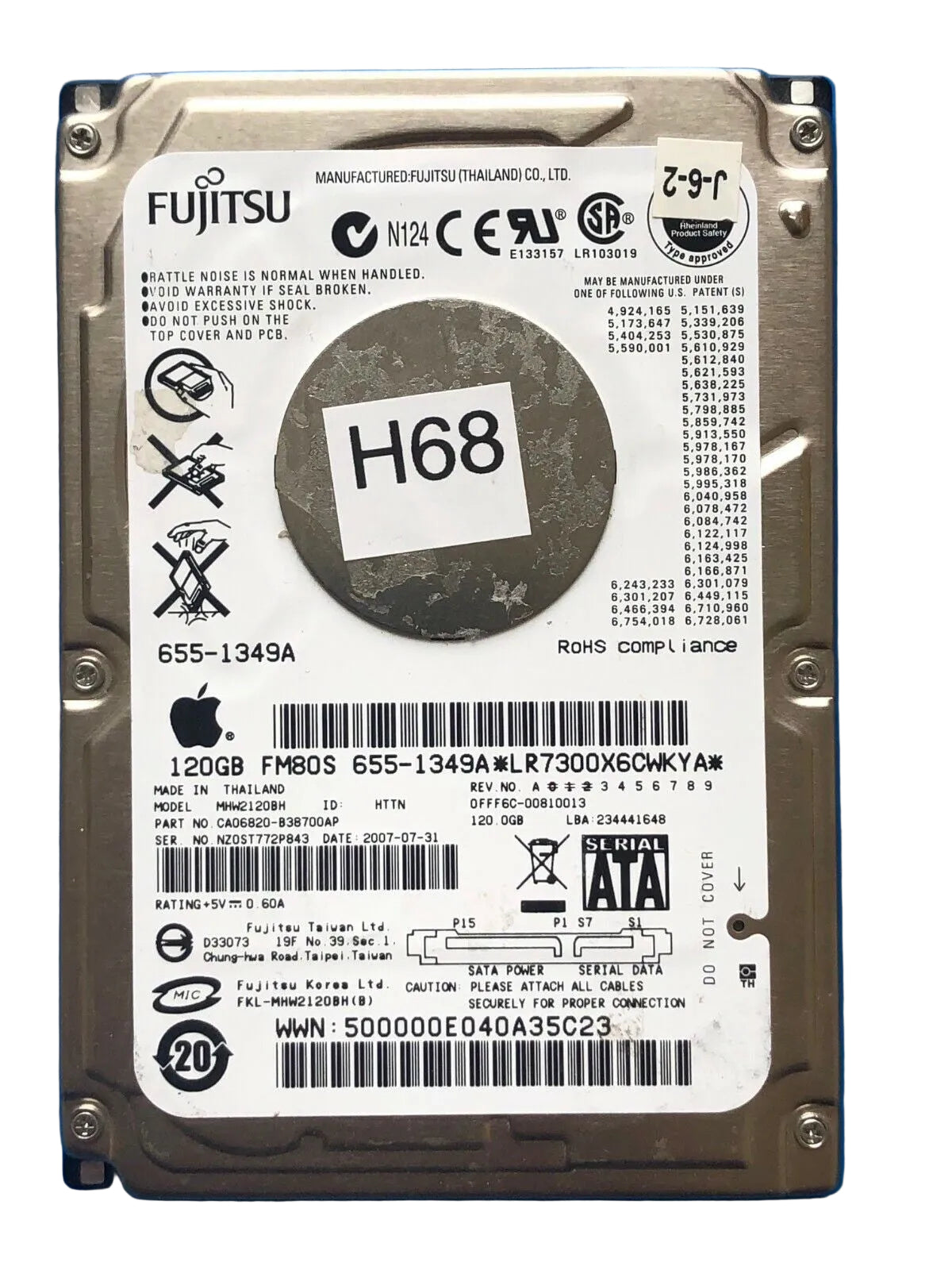 MHW2120BH – CA26343-B84204BA – CA06820-B38700AP – 120GB – 2.5" – SATA