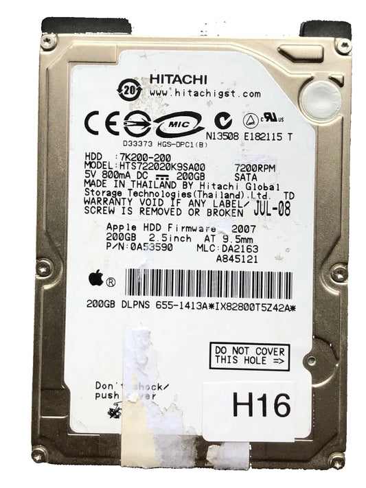 HTS722020K9SA00 – 0A54300 DA1804 – 0A53590 – DA2163 – 200GB – 2.5" – SATA