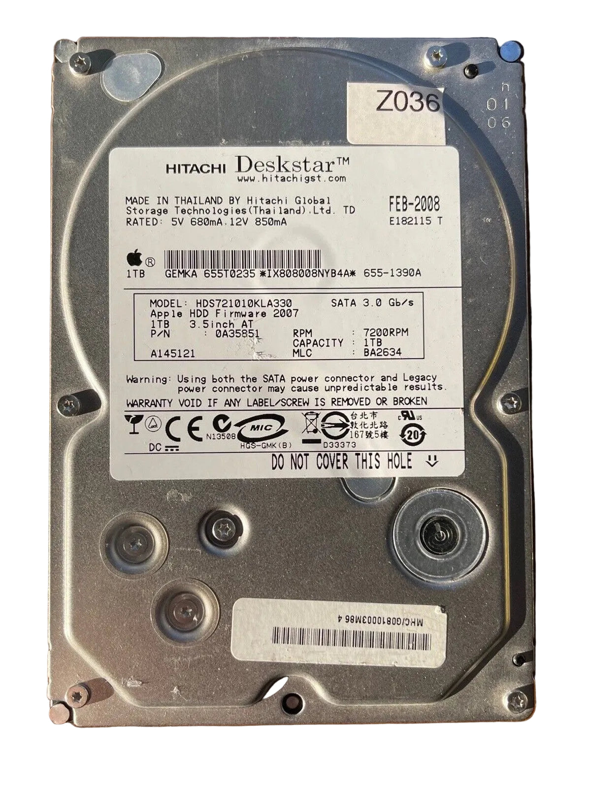 HDS721010KLA330 – 0A29689 BA2214 - 0A35851 – BA2634 – 1TB – 3.5" – SATA