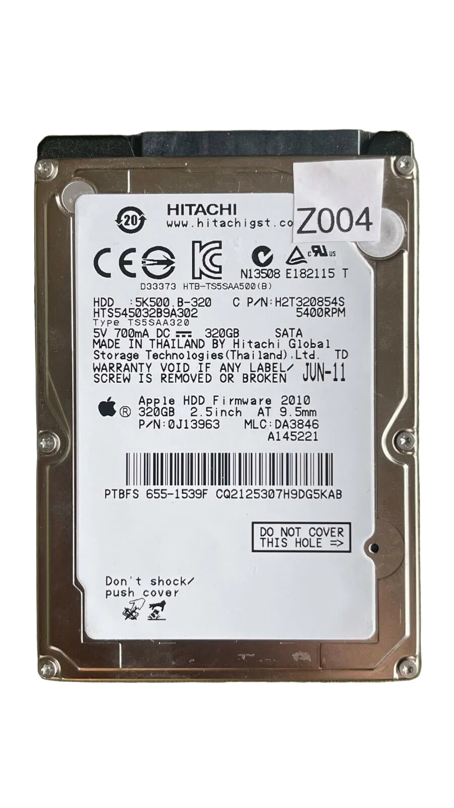HTS545032B9A302 – 0A58758 DA2740 – 0J13963 – DA3846 – 320GB – 2.5" – SATA