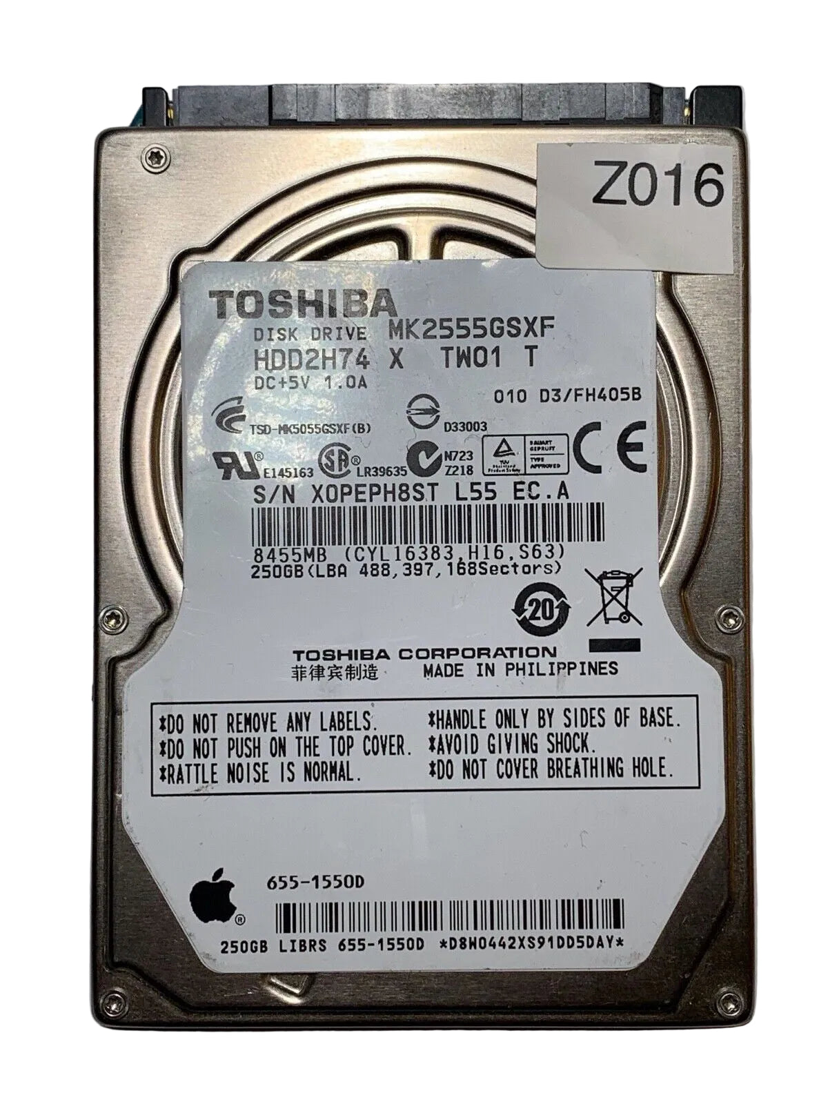 MK2555GSXF – G002439-0A – HDD2H74 – D3/FH405B – 250GB – 2.5" – SATA