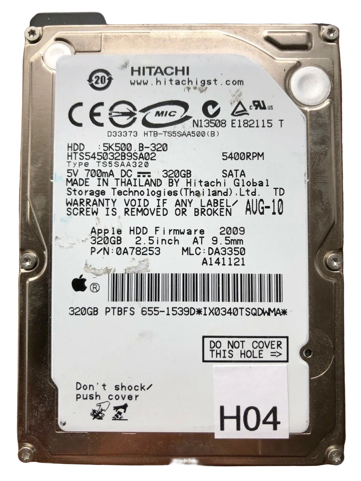 HTS545032B9SA02 – 0A58758 DA2740 - 0A78253 – DA3350 – 320GB – 2.5" – SATA