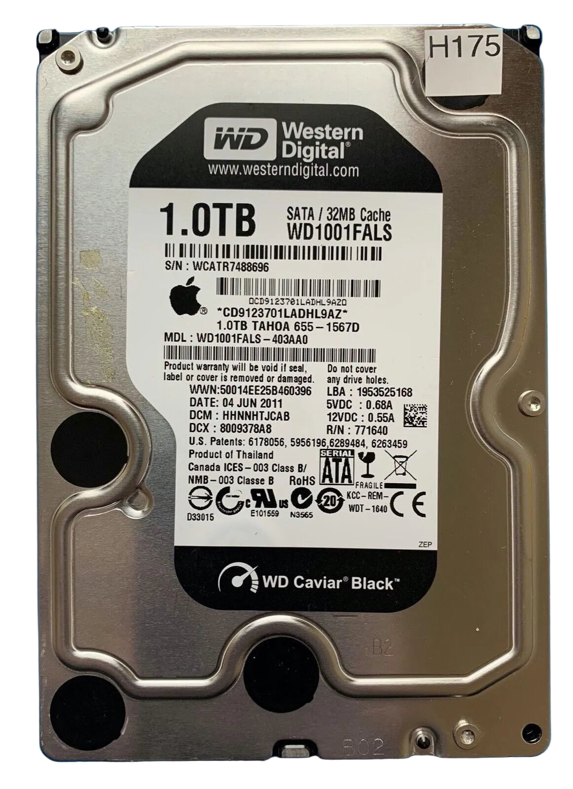 WD1001FALS-403AA0 – 2060-771640-005 Rev P1 - HHNNHTJCAB – 1TB – 3.5" – SATA