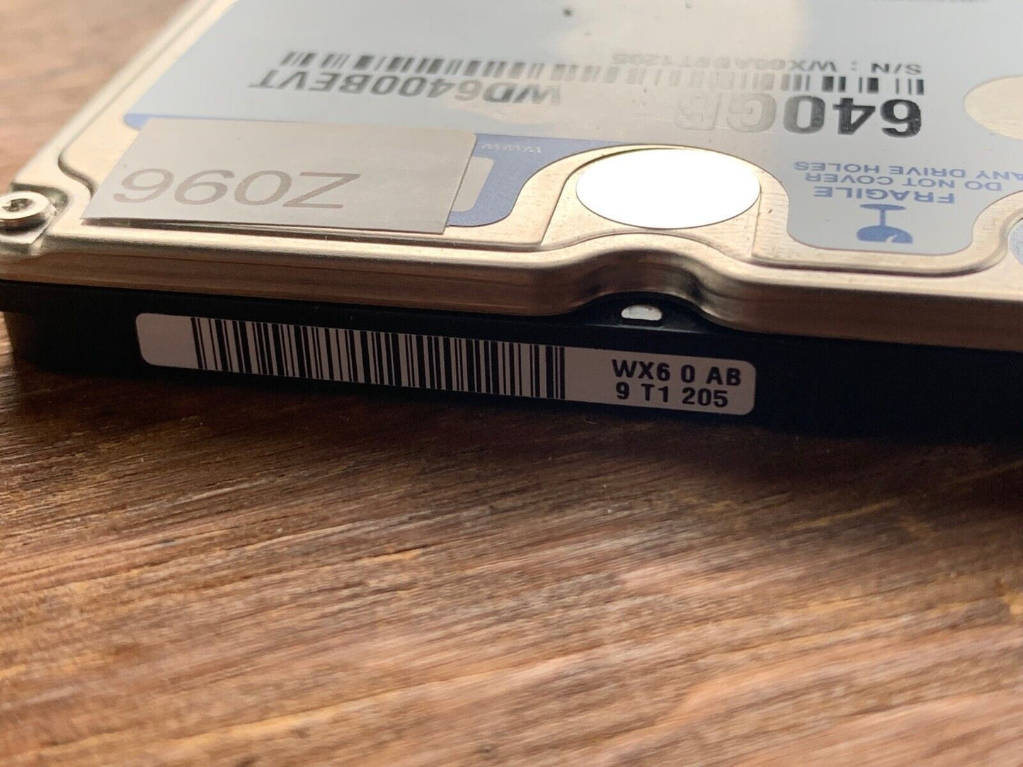 WD6400BEVT-00A0RT0, DCM: HBCVJHNB, Western Digital 640GB SATA 2.5 Hard Drive