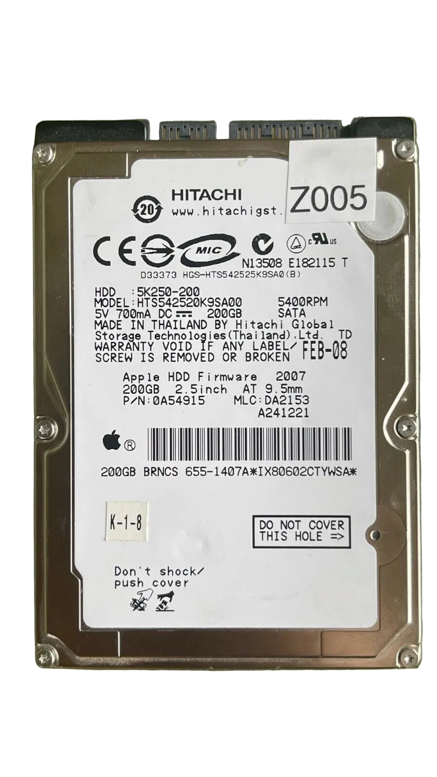 HTS542520K9SA00 – 0A53120 DA1684C - 0A54915 – DA2153 – 200GB – 2.5" – SATA
