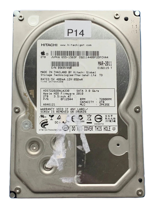 HDS722020ALA330 – DA71339 BA3293 - JPK35E – P/N: 0F12944 – 2TB – 3.5" – SATA