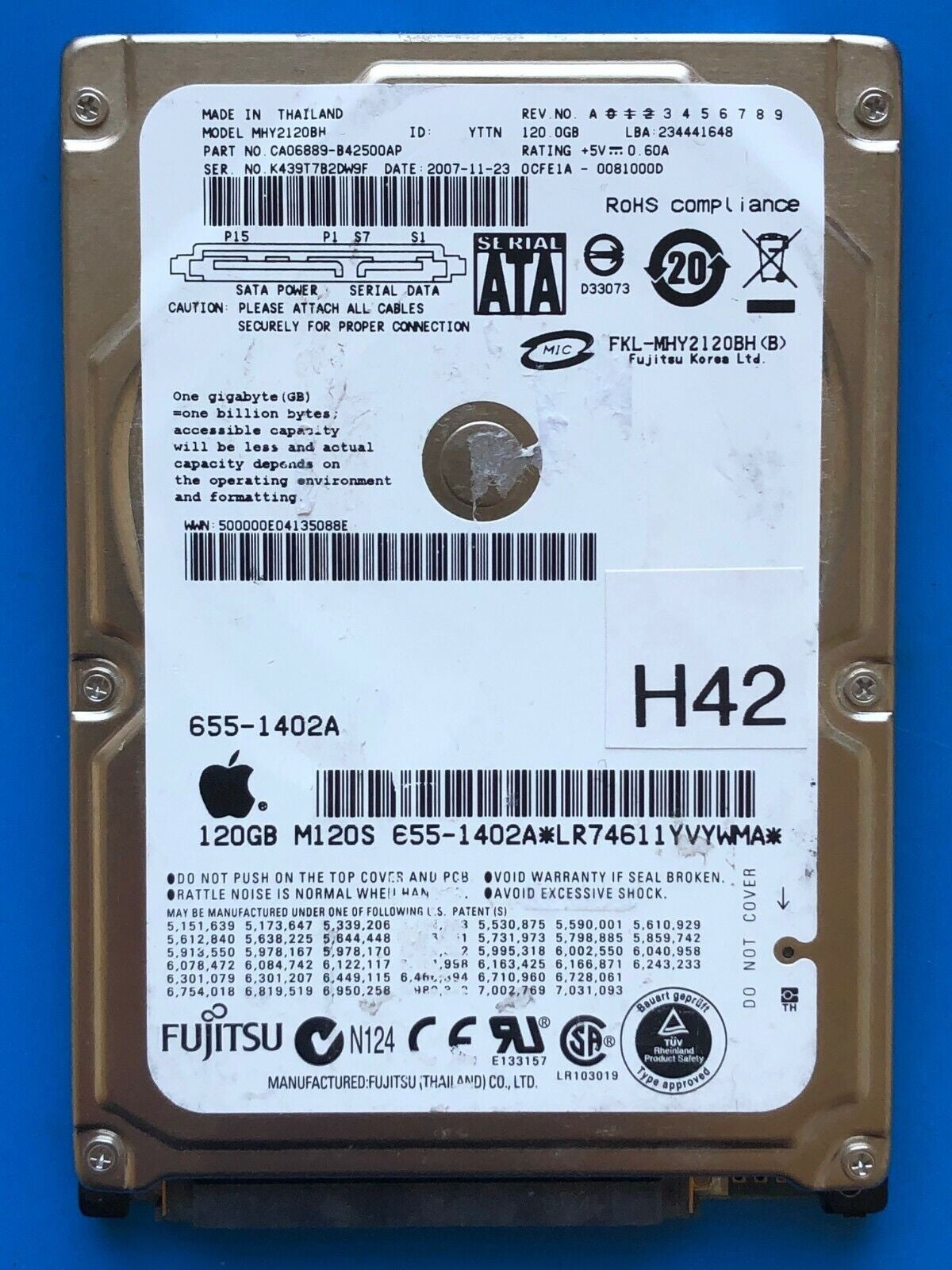 MHY2120BH – CA26344-B32104BA – CA06889-B42500AP – 120 0GB – 2.5" – SATA