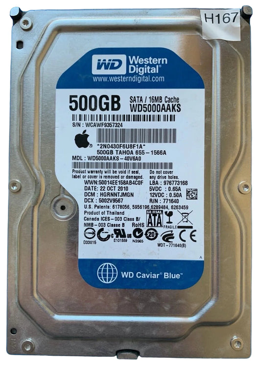 WD5000AAKS-40V6A0, DCM HGRNNTJMGN, Western Digital 500GB SATA 3.5 Hard Drive