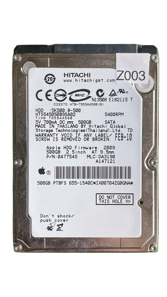 HTS545050B9SA02 – 0A58758 DA2740 - 0A77545 – DA3190 – 500GB – 2.5" – SATA
