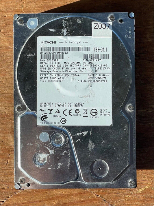HDS721010CLA332 - 0A72947 BA3786 - 0F10383 – JPT3MA – 1TB – 3.5" – SATA