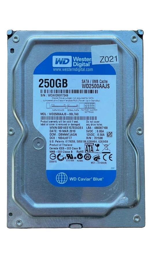 WD2500AAJS-00L7A0 – 2060-701590-001 REV A – DBNNHTJAGN – 250GB – 3.5" – SATA