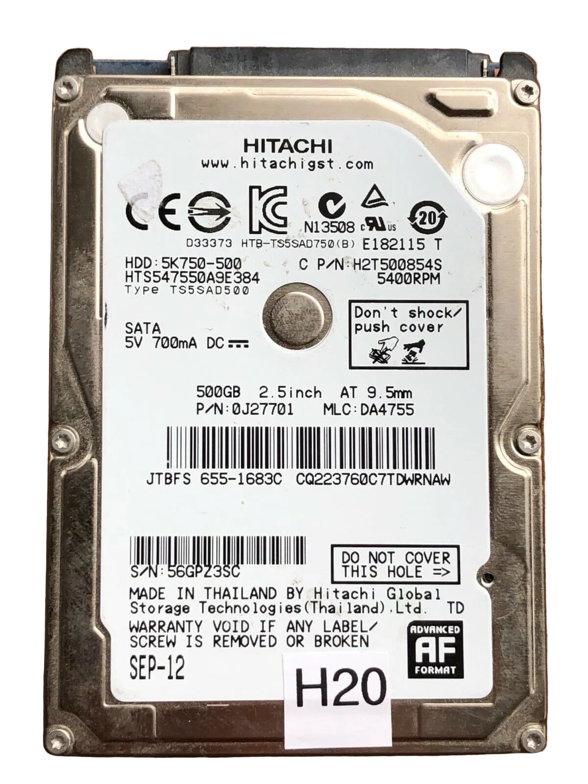 HTS547550A9E384 – 0J11459 DA4726 – 0J27701 – DA4755 – 500GB – 2.5" – SATA