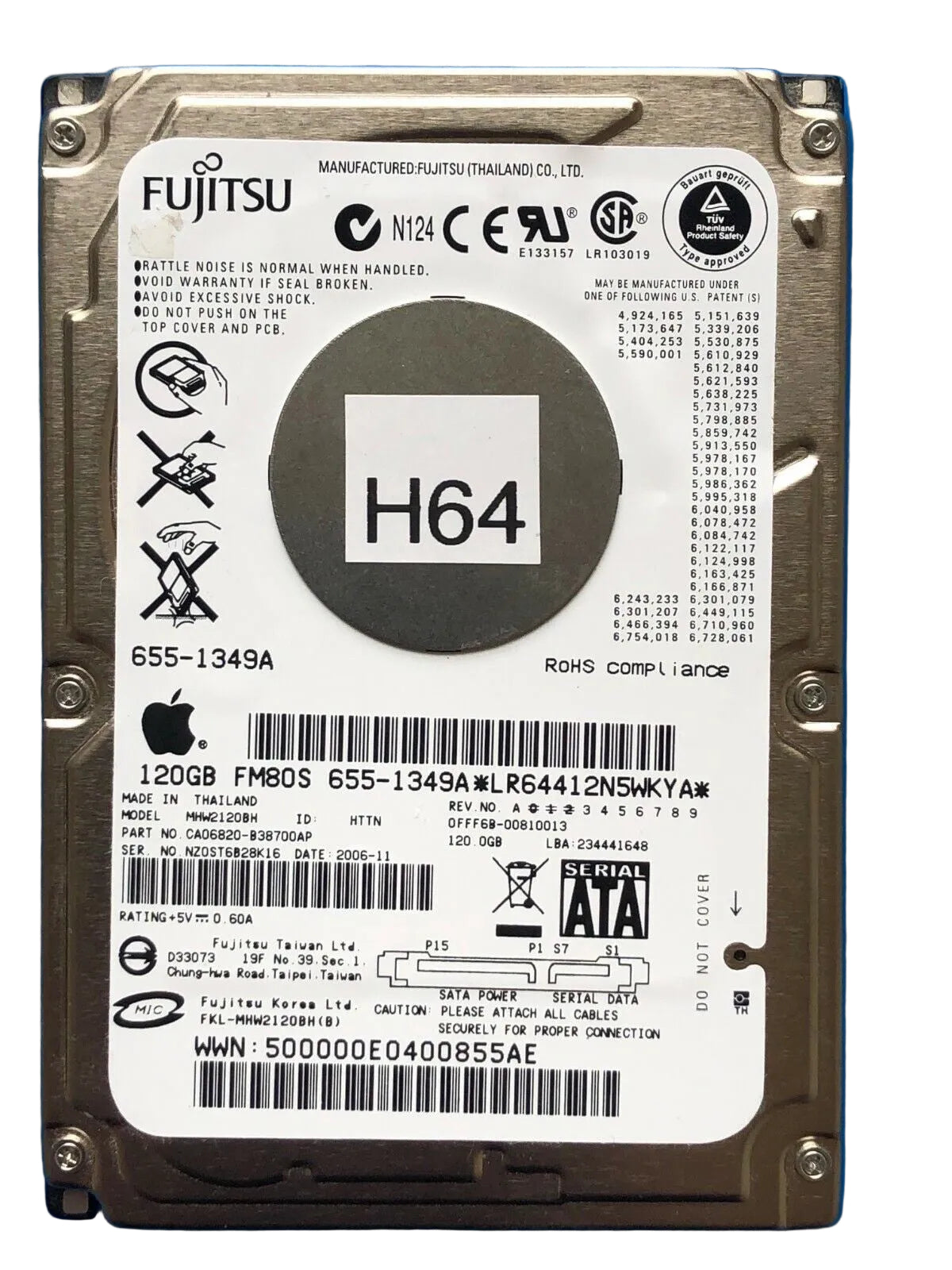MHW2120BH – CA26343-B84204BA – CA06820-B38700AP – 120GB – 2.5" – SATA